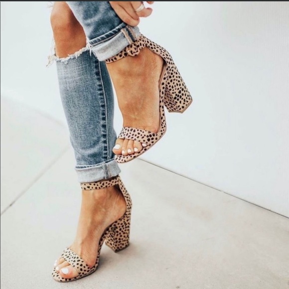 Shoes - FINAL - Leopard Print Ankle Strap Heels